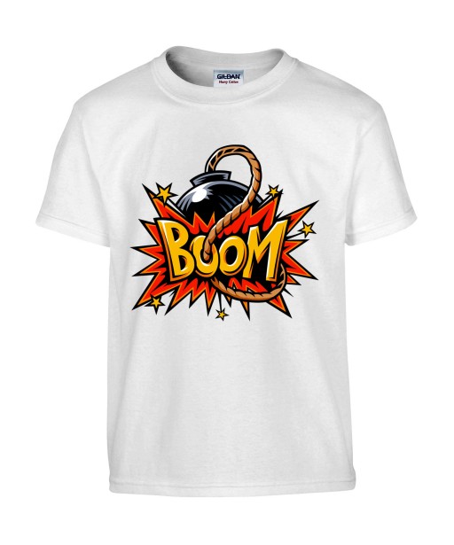 T-shirt Homme Pop Art Boom [Explosion, Dynamite, Graffiti, Rétro, Comics, Cartoon] T-shirt Manches Courtes, Col Rond