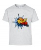T-shirt Homme Pop Art Pow [Graffiti, Combat, Poing, Gant de Boxe, Sport, Rétro, Comics, Cartoon] T-shirt Manches Courtes, Col Rond