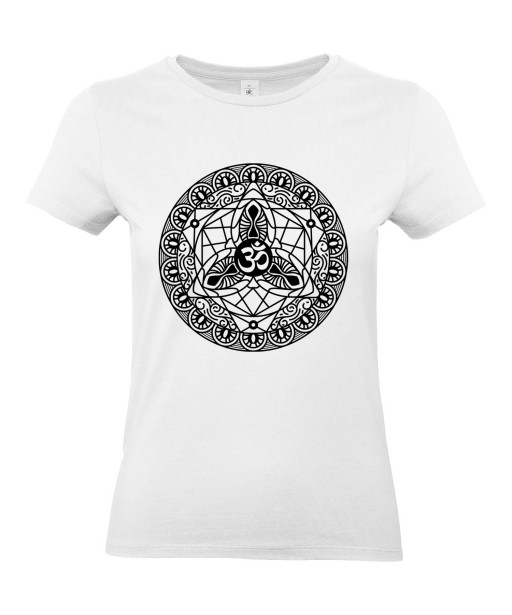 T-shirt Femme Tattoo Mandala Ohm [Tatouage, Religion, Spiritualité, Zen] T-shirt Manches Courtes, Col Rond