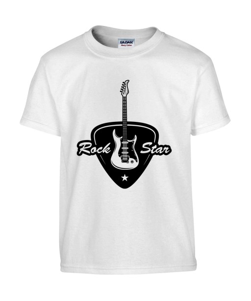 T-shirt Homme Musique Rock Star Guitare [Concert, Métal, Rock, Médiator] T-shirt Manches Courtes, Col Rond