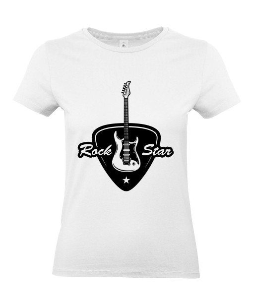 T-shirt Femme Musique Rock Star Guitare [Concert, Métal, Rock, Médiator] T-shirt Manches Courtes, Col Rond