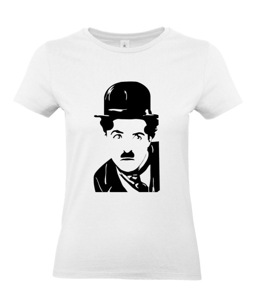 T-shirt Femme Charlie Chaplin [Cinéma, Star, Artiste, Rétro, Films, Célébrité] T-shirt Manches Courtes, Col Rond