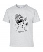 T-shirt Homme Tattoo Femme [Tatouage, Visage, Oiseaux, Roses, Colombe] T-shirt Manches Courtes, Col Rond