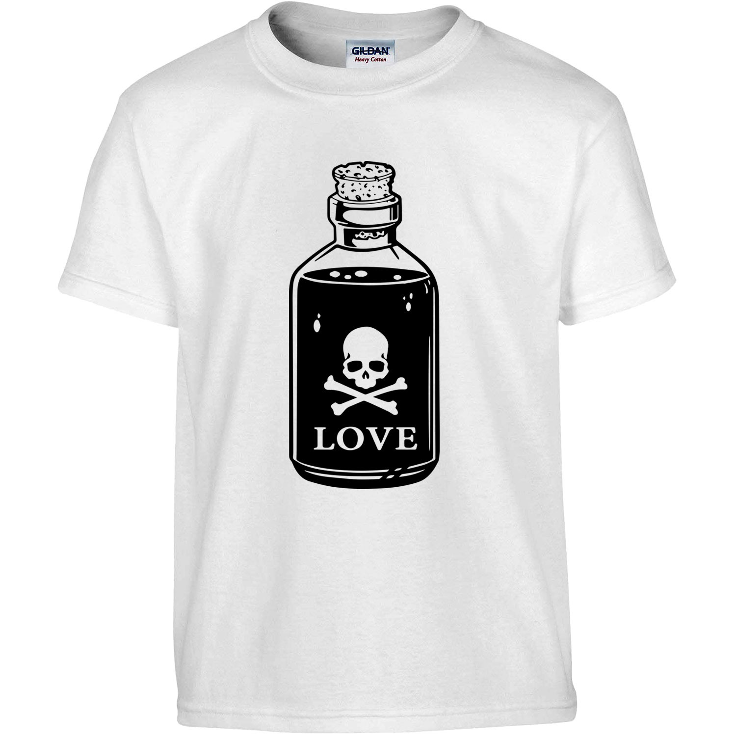 T Shirt Homme Tete De Mort Poison Skull Humour Noir Amour Love T Shirt Manches Courtes Col Rond Kreamode