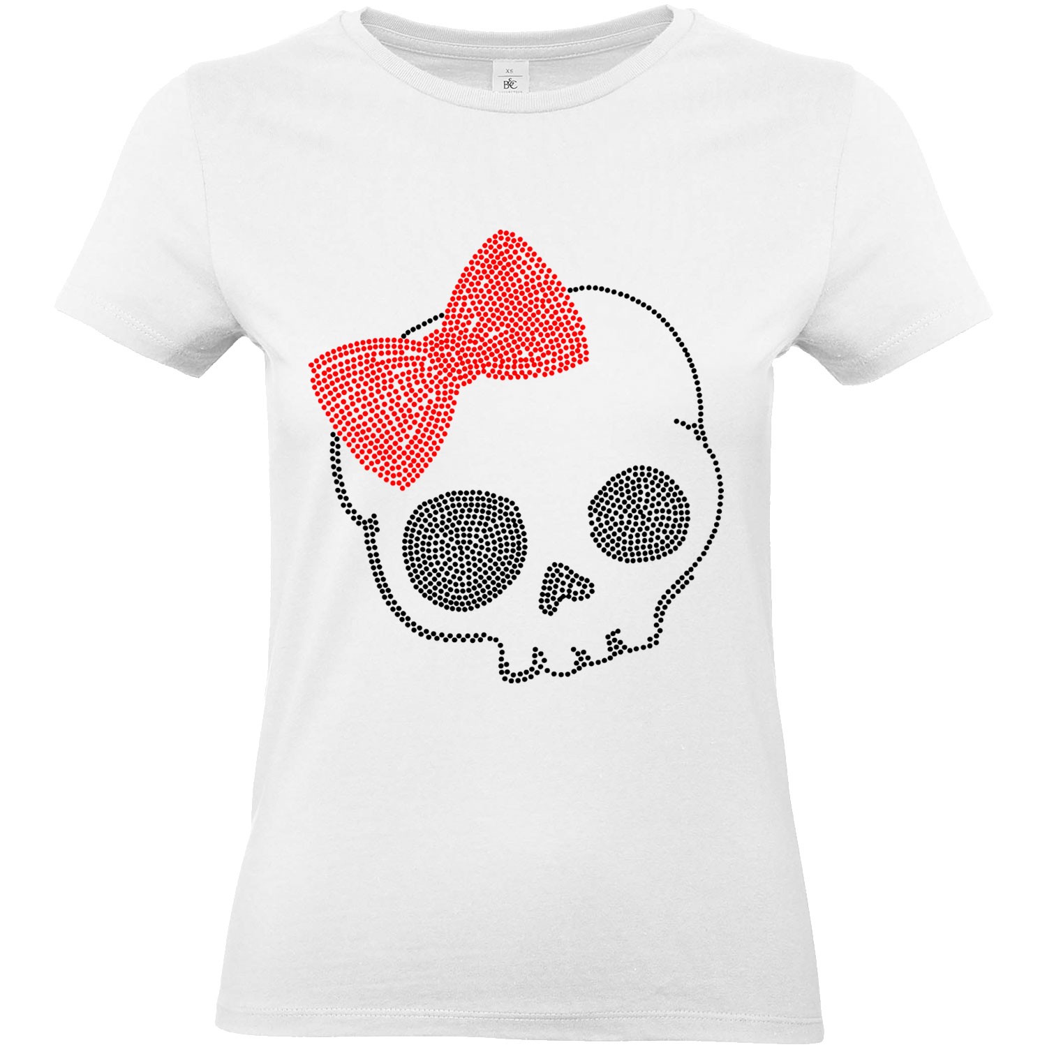 T Shirt Femme Tete De Mort Hello Kitty Skull Gothique Humour Noir Chat Parodie T Shirt Manches Courtes Col Rond Kreamode