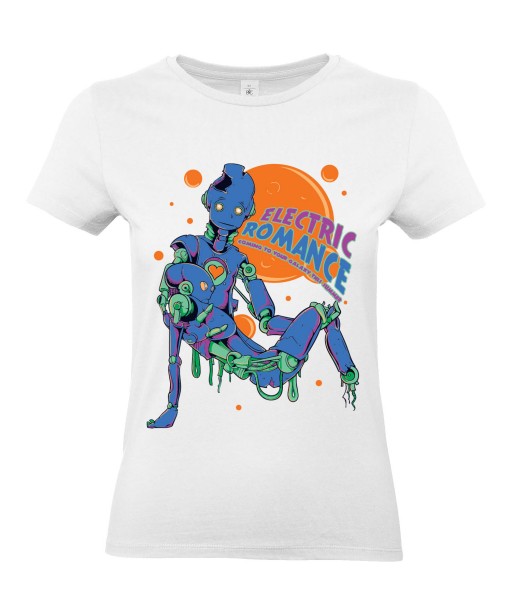 T-shirt Femme Robots [Science-Fiction, Electric Romance, Amour] T-shirt Manches Courtes, Col Rond