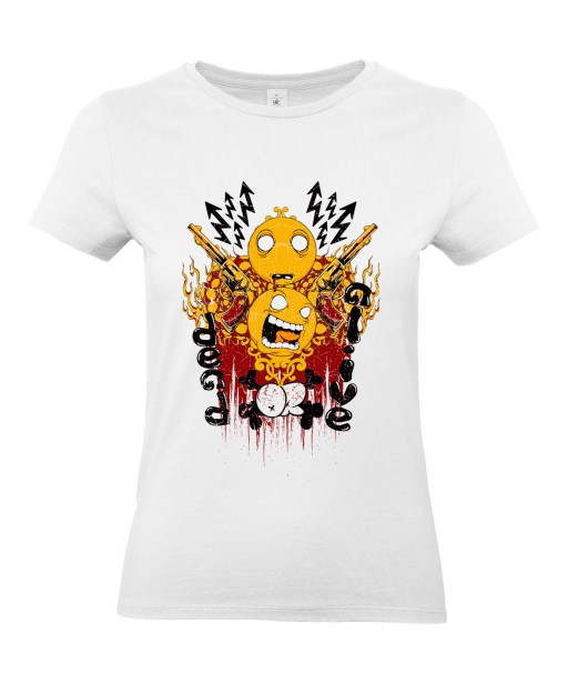 T-shirt Femme Smiley Trash [Revolver, Swag] T-shirt Manches Courtes, Col Rond