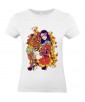 T-shirt Femme Tête de Mort Sexy [Skull, Gothique, Mexique, Fête des Morts, Calavera, Santa Muerte] T-shirt Manches Courtes, Col Rond