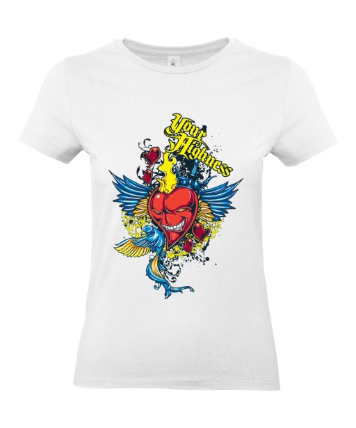 T-shirt Femme Cœur Trash [Ange, Démon] T-shirt Manches Courtes, Col Rond