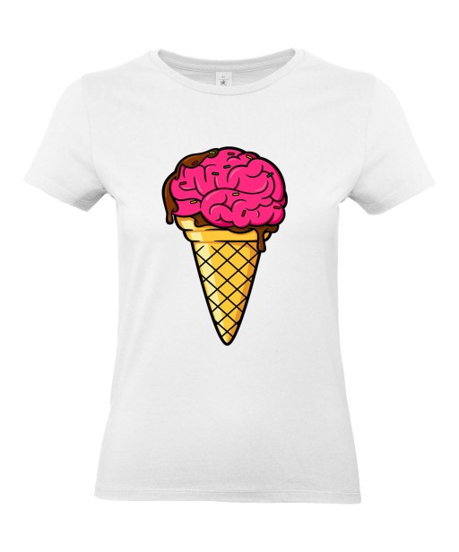 T-shirt Femme Trash Glace Cerveau [Humour Noir, Swag, Fun, Drôle] T-shirt Manches Courtes, Col Rond