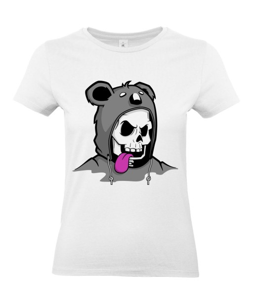 T-shirt Femme Trash Tête de Mort Koala [Humour Noir, Skull, Swag, Fun, Drôle] T-shirt Manches Courtes, Col Rond