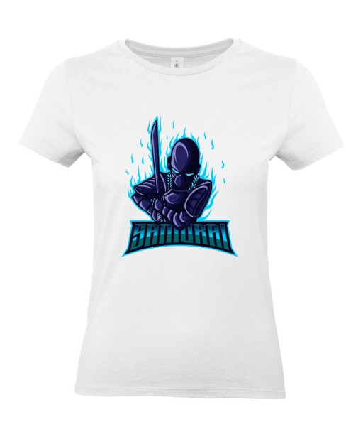 T-shirt Femme Geek Samouraï [Jeux Vidéos, Gamer, Katana] T-shirt Manches Courtes, Col Rond