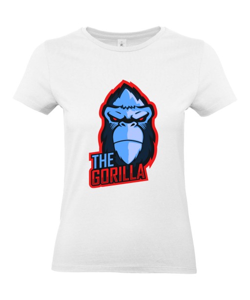 T-shirt Femme Geek Gorille [Jeux Vidéos, Gamer, Animaux] T-shirt Manches Courtes, Col Rond