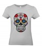 T-shirt Femme Tête de Mort Calavera [Skull, Gothique, Mexique, Fête des Morts, Santa Muerte] T-shirt Manches Courtes, Col Rond