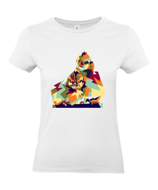 T-shirt Femme Pop Art Oiseaux [Graphique, Animaux, Géométrique, Abstract, Colorful] T-shirt Manches Courtes, Col Rond