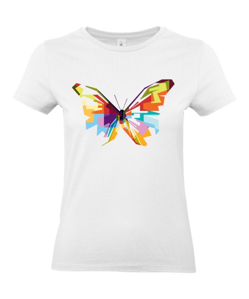 T-shirt Femme Pop Art Papillon [Graphique, Animaux, Géométrique, Abstract, Colorful] T-shirt Manches Courtes, Col Rond