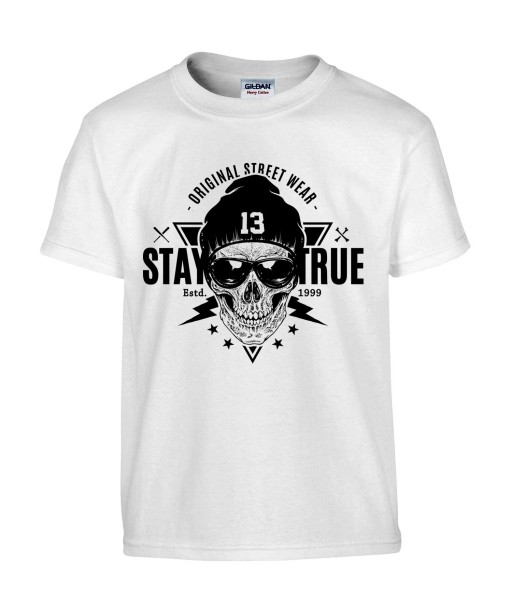 T-shirt Homme Tête de Mort Indien [Skull, Apache, Cheyenne, Western] T-shirt Manches Courtes, Col Rond