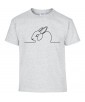 T-shirt Homme Ligne Lapin [Graphique, Design, Ligne, Trait Cute, Mignon, Animaux] T-shirt Manches Courtes, Col Rond
