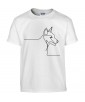 T-shirt Homme Ligne Chien [Graphique, Design, Ligne, Trait, Animaux] T-shirt Manches Courtes, Col Rond