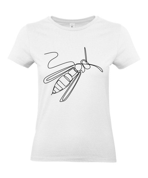 T-shirt Femme Ligne Guêpe [Graphique, Design, Ligne, Trait, Animaux] T-shirt Manches Courtes, Col Rond