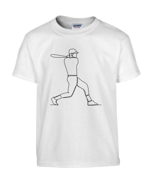 T-shirt Homme Ligne Baseball [Graphique, Design, Trait, Sport, Batte] T-shirt Manches Courtes, Col Rond