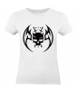 T-shirt Femme Tête de Mort Gothique [Skull, Ange, Démon] T-shirt Manches Courtes, Col Rond