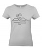 T-shirt Femme Ligne Cygne Coeur [Graphique, Design, Trait, Oiseau, Nature] T-shirt Manches Courtes, Col Rond