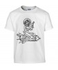 T-shirt Homme Pin-Up Fusée [Rétro, Science-Fiction, Espace, Vintage, Sexy] T-shirt Manches Courtes, Col Rond
