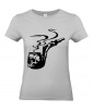 T-shirt Femme Tattoo Pipe Tête de Mort [Skull, Tatouage, Fumée, Tabac] T-shirt Manches Courtes, Col Rond