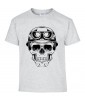 T-shirt Homme Tête de Mort Army [Skull, Aviateur, Moto, Motard, Biker, Armée] T-shirt Manches Courtes, Col Rond