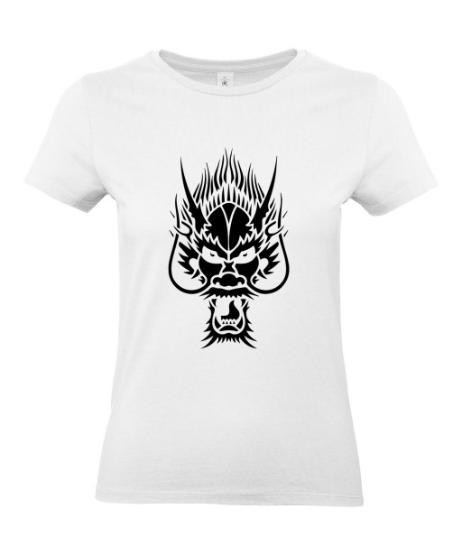 T-shirt Femme Tattoo Tribal Dragon [Tatouage, Chine, Spirituel] T-shirt Manches Courtes, Col Rond