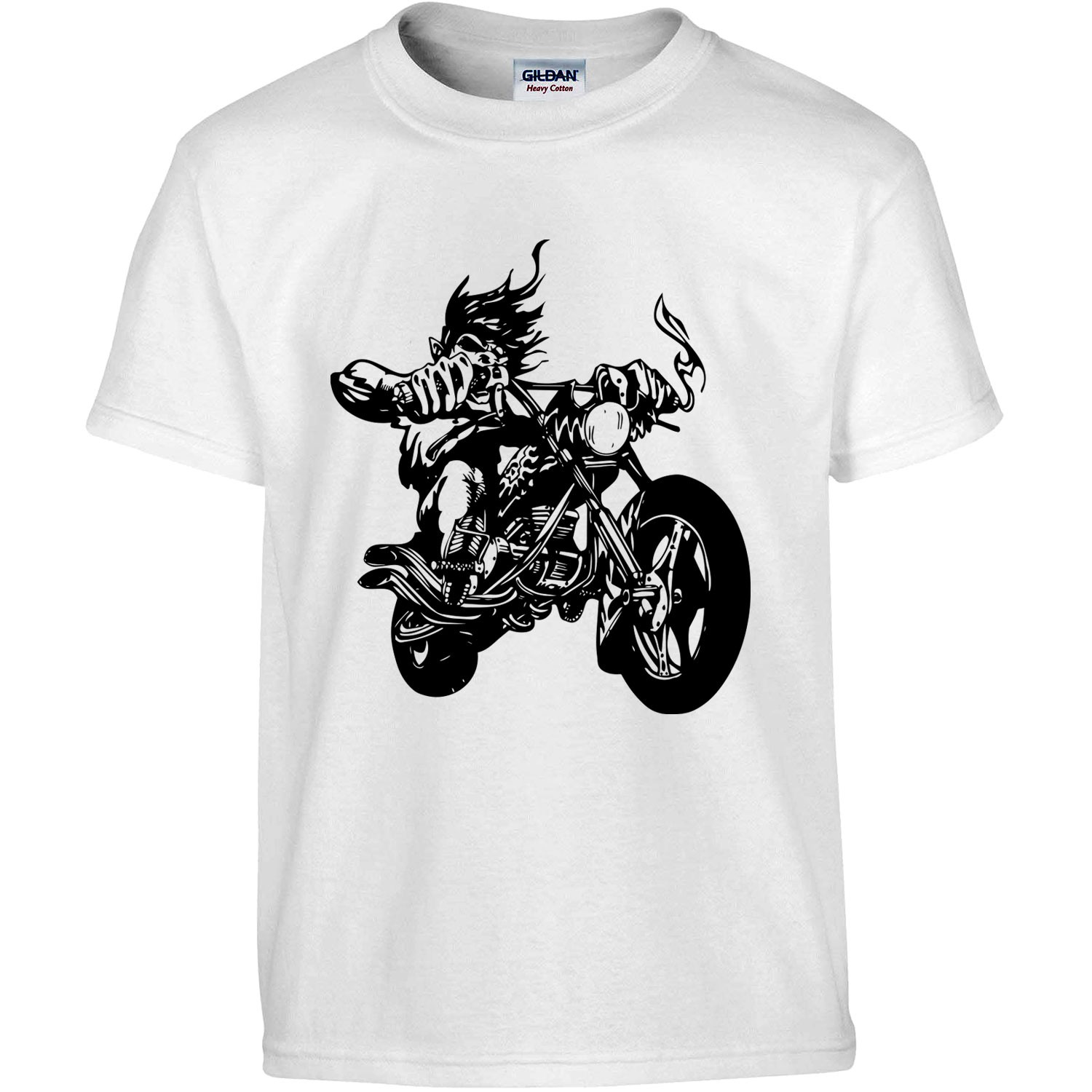 T-shirt Homme Tête de Mort Moto