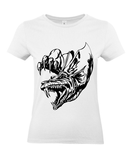 T-shirt Femme Tattoo Dragon [Tatouage, Reptile, Animaux, Dinosaure] T-shirt Manches Courtes, Col Rond