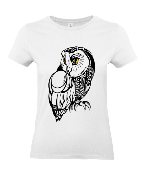 T-shirt Femme Tattoo Chouette [Tatouage, Hibou, Oiseau, Animaux, Nature] T-shirt Manches Courtes, Col Rond