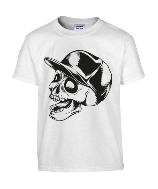 T-shirt Homme Tête de Mort Skater [Skull, Urban, Hip-Hop] T-shirt Manches Courtes, Col Rond