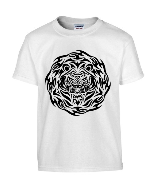 T-shirt Homme Tattoo Tribal Design Lion [Tatouage, Animaux, Graphique, Zodiac] T-shirt Manches Courtes, Col Rond