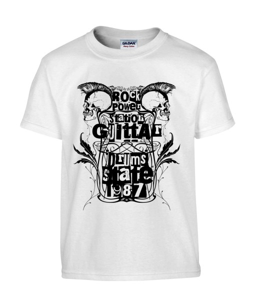 T-shirt Homme Tête de Mort Rock [Skull, Punk, Musique, Festival, 1987] T-shirt Manches Courtes, Col Rond